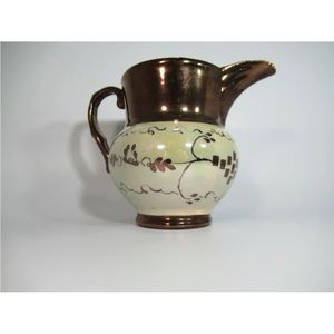 Copper Lusterware 5” Pitcher Staffordshire, England Number 1/379 Late 1800's